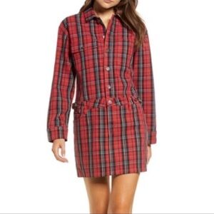 Current Elliott Red Plaid denim dress